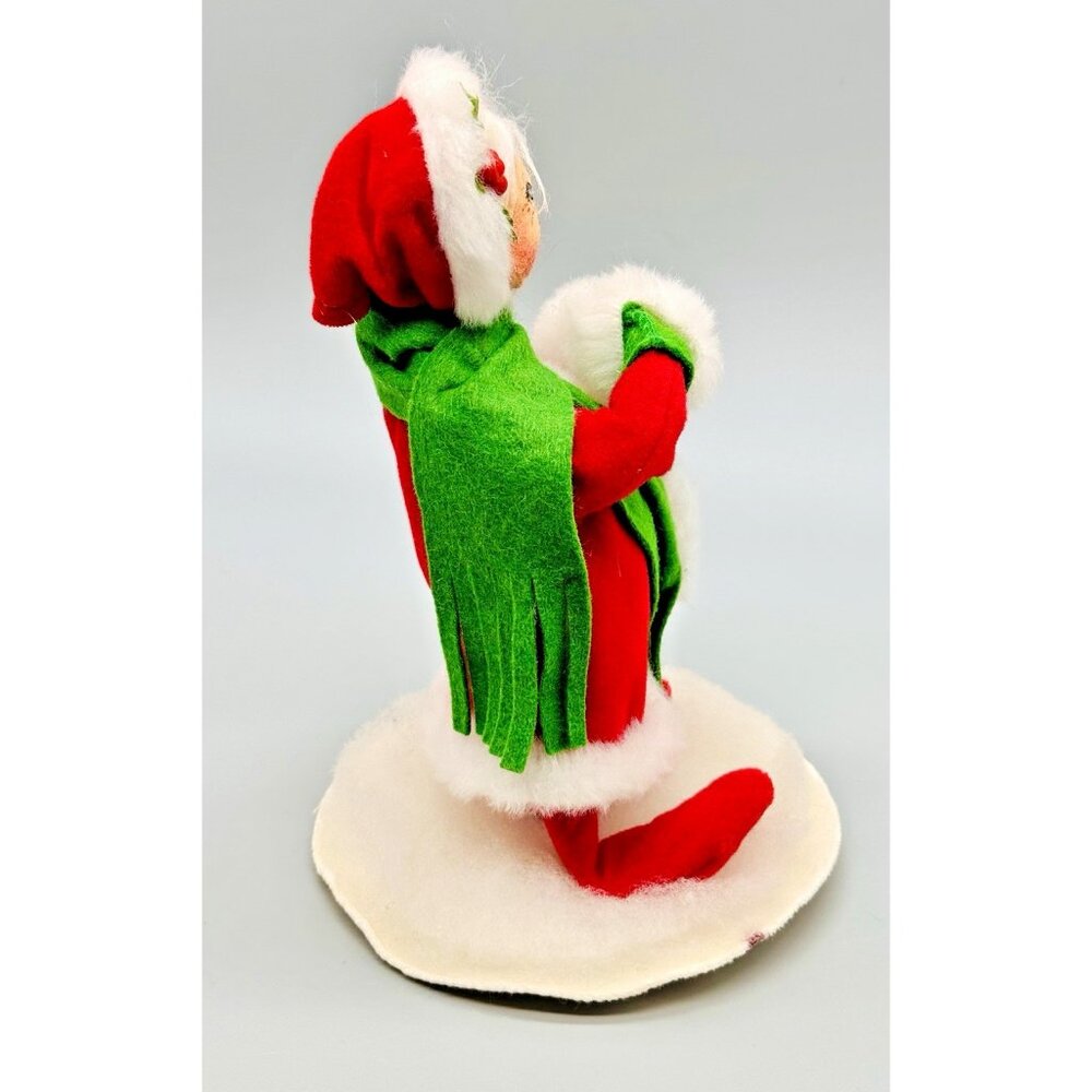 Annalee Mrs Claus Green Mittens Scarf Fur Muff 8.5 inch‎ 1990 Christmas Santa - Picture 3 of 9